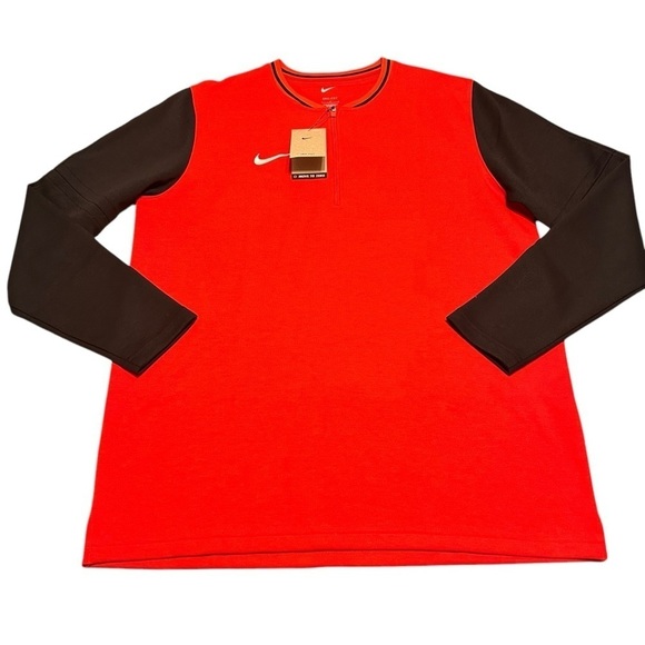 NIKE DRI-FIT HALF ZIP TOP LS Men's Football University Red/Black/White NWT - Picture 3 of 7